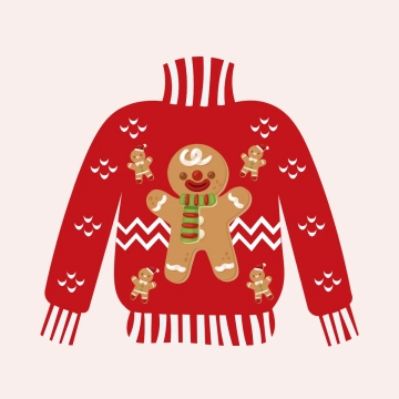 Free Gingerbread Man Ugly Sweater Clipart Template to Edit Online