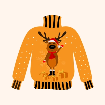 Free Reindeer Ugly Sweater Clipart Template to Edit Online