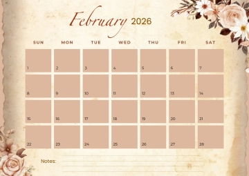 Free Rustic February 2026 Calendar Template to Edit Online