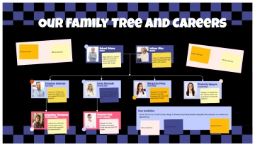 Free Black Blue and Yellow Modern Family Tree to Edit Online