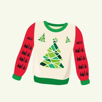 Free Abstract tree Ugly Sweater Clipart Template to Edit Online