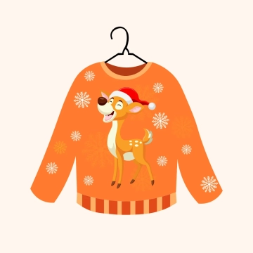 Free Orange Ugly Sweater Clipart Template to Edit Online