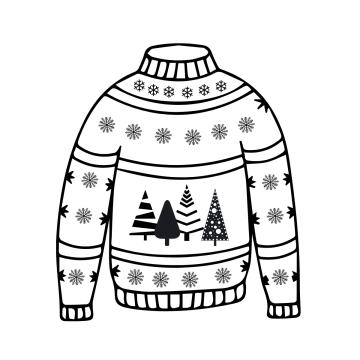 Free White Ugly Sweater Clipart Template to Edit Online