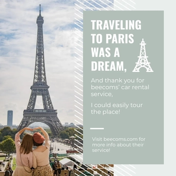 Free Travel Influencer Linkedin Post Template to Edit Online