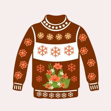 Free Floral Ugly Sweater Clipart Template to Edit Online