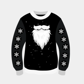 Free Black and White Ugly Sweater Clipart Template to Edit Online