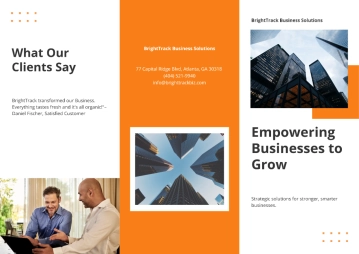 Free Orange A3 Business Brochure Template to Edit Online