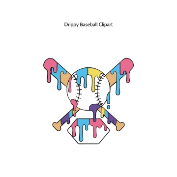 Free Drippy Baseball Vector Clipart (PNG, SVG) to Edit Online