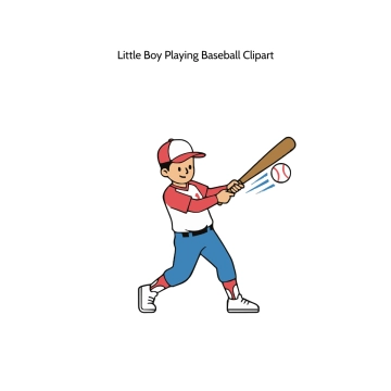 Free Little Boy Playing Baseball Vector Clipart (PNG, SVG) to Edit Online