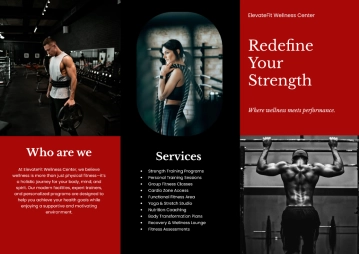 Free Aesthetic A3 Gym Brochure Template to Edit Online