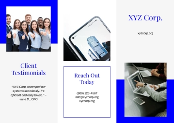 Free Blue A4 Corpate Brochure Template to Edit Online