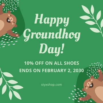 Free Happy Groundhog Day Instagram Post Template to Edit Online