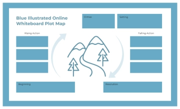 Free Blue Illustrated Online Whiteboard Plot Map to Edit Online