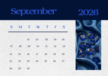 Free Sapphire September 2026 Calendar Template to Edit Online