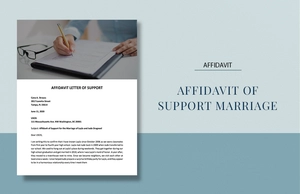 Affidavit of Support Marriage Template