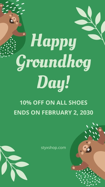 Free Happy Groundhog Day Whatsapp Post Template to Edit Online