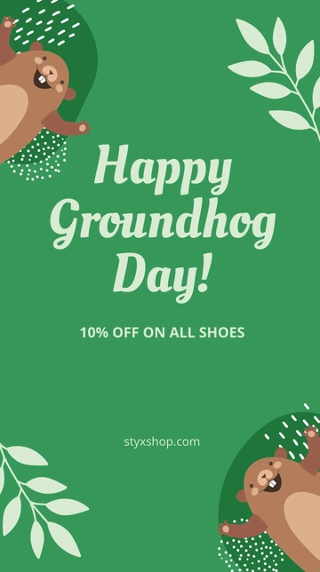 Free Happy Groundhog Day Instagram Story Template to Edit Online