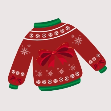 Free Bow Ugly Sweater Clipart Template to Edit Online