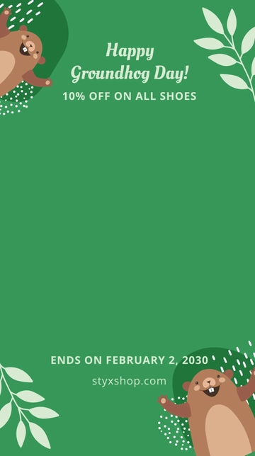 Free Happy Groundhog Day Snapchat Geofilter Template to Edit Online