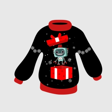 Free Christmas Gift Ugly Sweater Clipart Template to Edit Online