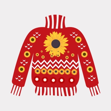 Free Sunflower Ugly Sweater Clipart Template to Edit Online