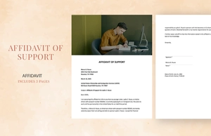 Affidavit of Support Sample Template