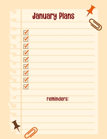 Free January Planner Template to Edit Online
