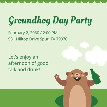 Free Groundhog Day Party Instagram Post Template to Edit Online
