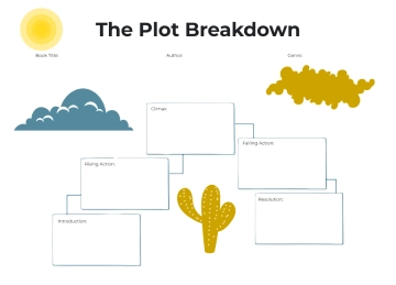 Free Blue and Brown Plot Graphic Organizer to Edit Online