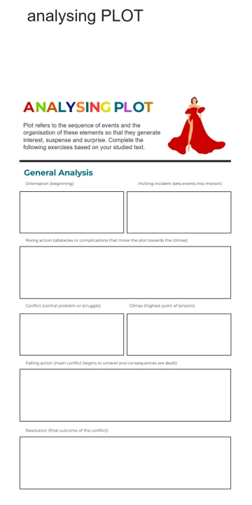 Free Analysing Plot Structure English Worksheet in Colorful Bold Style to Edit Online