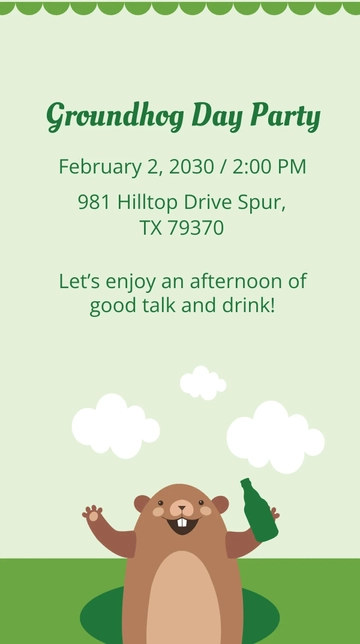 Free Groundhog Day Party Whatsapp Post Template to Edit Online