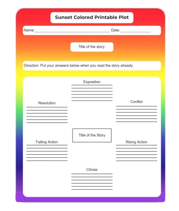 Free Sunset Colored Printable Plot to Edit Online