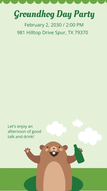Free Groundhog Day Party Snapchat Geofilter Template to Edit Online