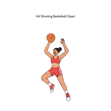 Free Girl Shooting Basketball Vector Clipart (PNG, SVG) to Edit Online