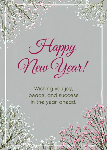 Free Simple New Year Wishes Template to Edit Online