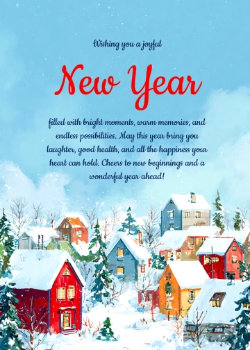 Free Joyful New Year Wishes Template to Edit Online