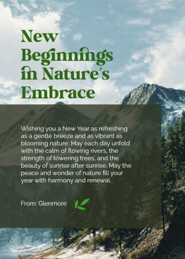 Free New Year Nature Wishes Template to Edit Online