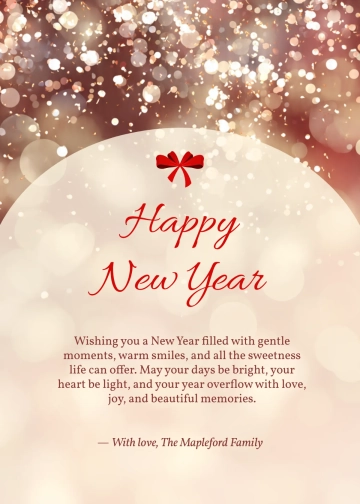 Free Sweet New Year Wishes Template to Edit Online