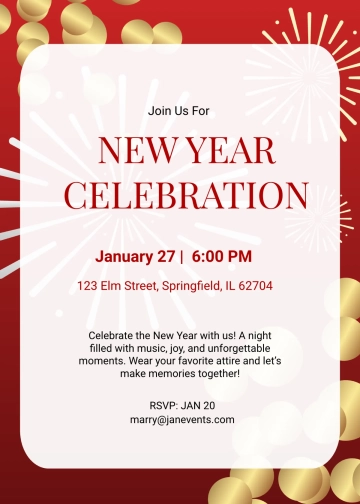 Free January Invitation Template to Edit Online