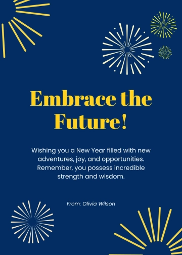 Free Unique New Year Wishes Template to Edit Online