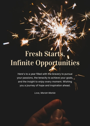 Free Inspirational New Year Wishes Template to Edit Online
