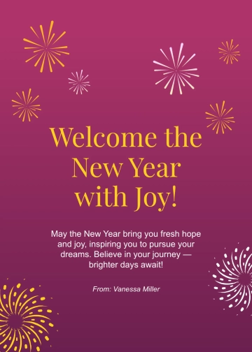 Free Beautiful New Year Wishes Template to Edit Online