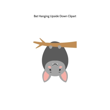 Free Bat Hanging Upside Down Vector Clipart (PNG, SVG) to Edit Online