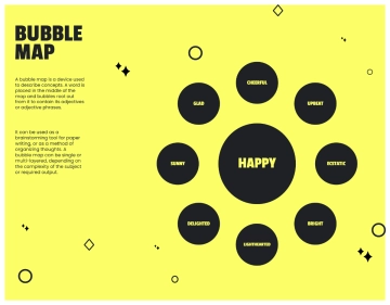 Free Black and Yellow Shapes Bubble Map to Edit Online