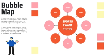 Free Orange Light Pink Black and White Bubble Map to Edit Online