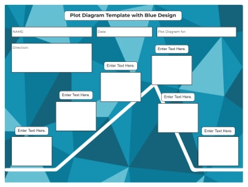 Free Plot Diagram Template with Blue Design to Edit Online