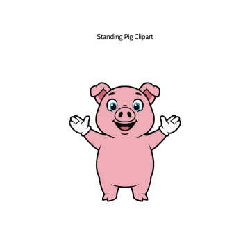 Free Standing Pig Vector Clipart (PNG, SVG) to Edit Online