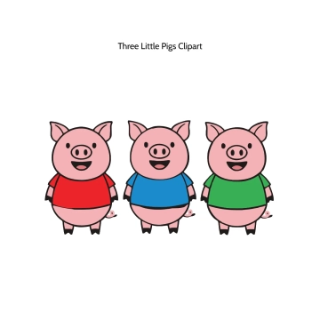 Free Three Little Pigs Vector Clipart (PNG, SVG) to Edit Online