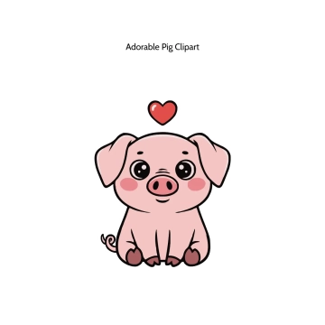 Free Adorable Pig Vector Clipart (PNG, SVG) to Edit Online