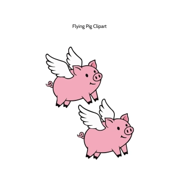 Free Flying Pig Vector Clipart (PNG, SVG) to Edit Online